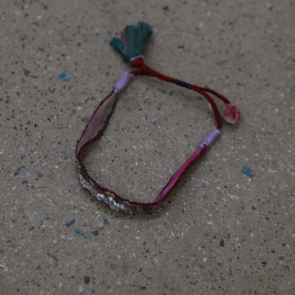 Antomoon silk and glass bead embroidered bracelet ATM-Antomoon-16-3-3-colorfull palette (Antomoon-2-1)